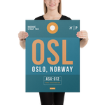 Load image into Gallery viewer, Canvas Print - OSL - Oslo Airport Code
