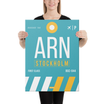 Load image into Gallery viewer, Canvas Print - ARN - Stockholm Airport Code
