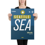Load image into Gallery viewer, Canvas Print - SEA - Seattle Airport Code
