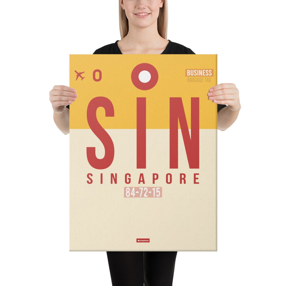 Leinwanddruck - SIN - Singapore Flughafen Code