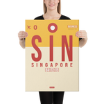 Lade das Bild in den Galerie-Viewer, Leinwanddruck - SIN - Singapore Flughafen Code
