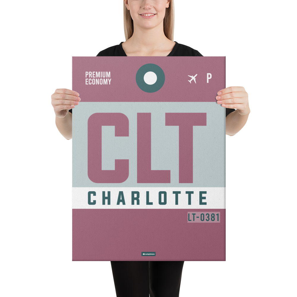 Leinwanddruck - CLT - Charlotte Flughafen Code