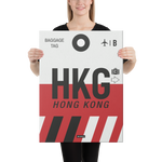 Load image into Gallery viewer, Canvas Print - HKG - Hong Kong Airport Code
