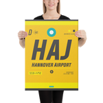 Load image into Gallery viewer, Canvas Print - HAJ - Hanover Airport Code
