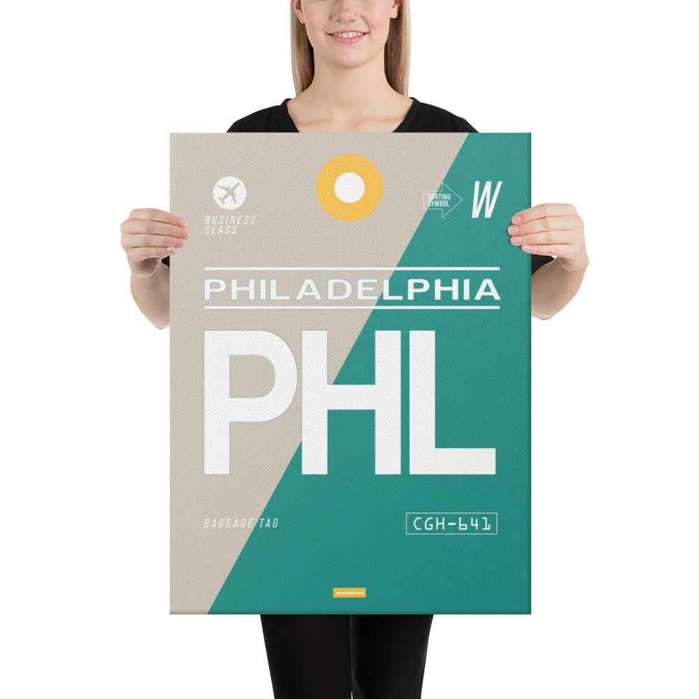 Leinwanddruck - PHL - Philadelphia Flughafen Code