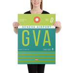 Load image into Gallery viewer, Canvas Print - GVA - Geneva Airport Code
