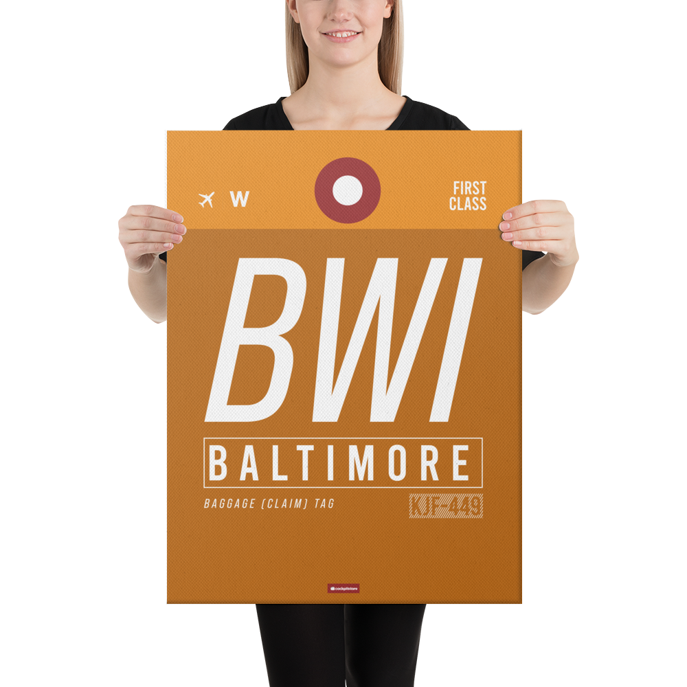 Canvas Print - BWI - Baltimore Airport Code – Cockpitstore