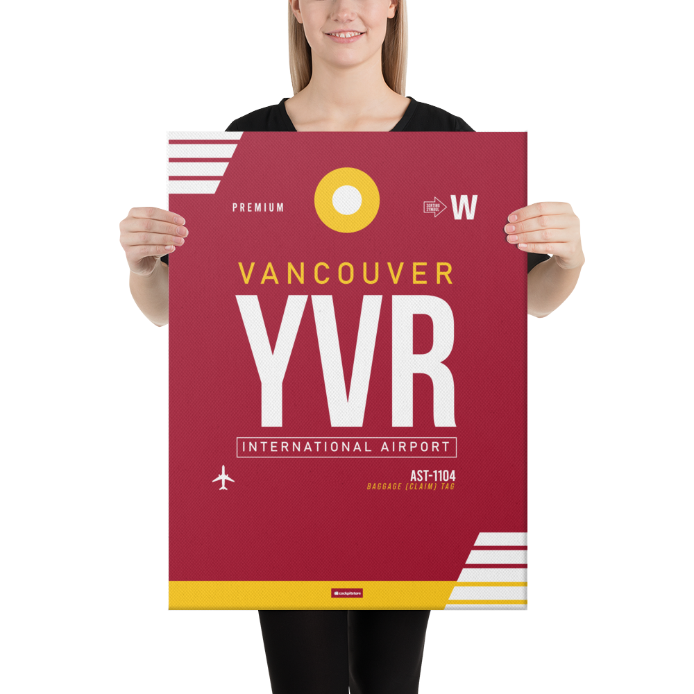 Leinwanddruck - YVR - Vancouver Flughafen Code