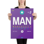 Load image into Gallery viewer, Canvas Print - MAN - Manchester Airport Code
