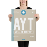 Lade das Bild in den Galerie-Viewer, Leinwanddruck - AYT - Antalya Flughafen Code
