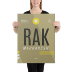 Load image into Gallery viewer, Canvas Print - RAK - Marrakesh Airport Code

