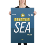 Load image into Gallery viewer, Canvas Print - SEA - Seattle Airport Code
