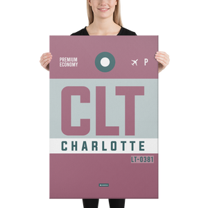 Leinwanddruck - CLT - Charlotte Flughafen Code