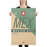 Load image into Gallery viewer, Canvas Print - MEX - Mexico Airport Code
