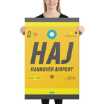 Load image into Gallery viewer, Canvas Print - HAJ - Hanover Airport Code
