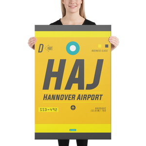 Canvas Print - HAJ - Hanover Airport Code