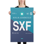 Lade das Bild in den Galerie-Viewer, Leinwanddruck - SXF - Schönefeld Flughafen Code
