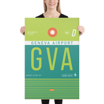 Load image into Gallery viewer, Canvas Print - GVA - Geneva Airport Code
