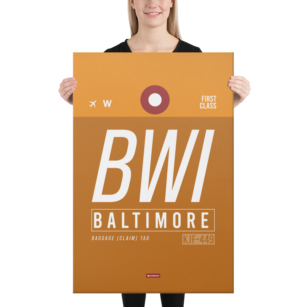 Leinwanddruck - BWI - Baltimore Flughafen Code