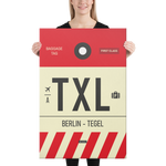 Load image into Gallery viewer, Canvas Print - TXL - Tegel Airport Code
