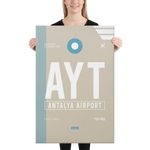 Lade das Bild in den Galerie-Viewer, Leinwanddruck - AYT - Antalya Flughafen Code
