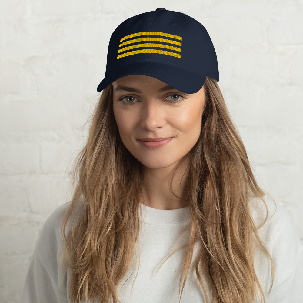 Bestickte Kappe navy Flugkapitän - Dad-Hat - Captains Cap