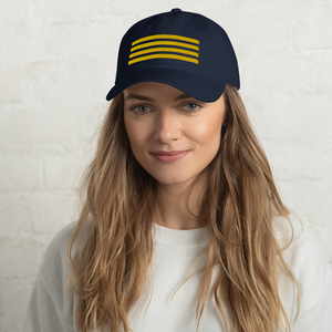 Embroidered Navy Captain's Cap - Dad Hat - Captains Cap