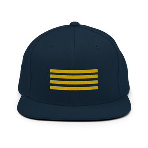 Embroidered snapback navy cap flight captain - captains cap