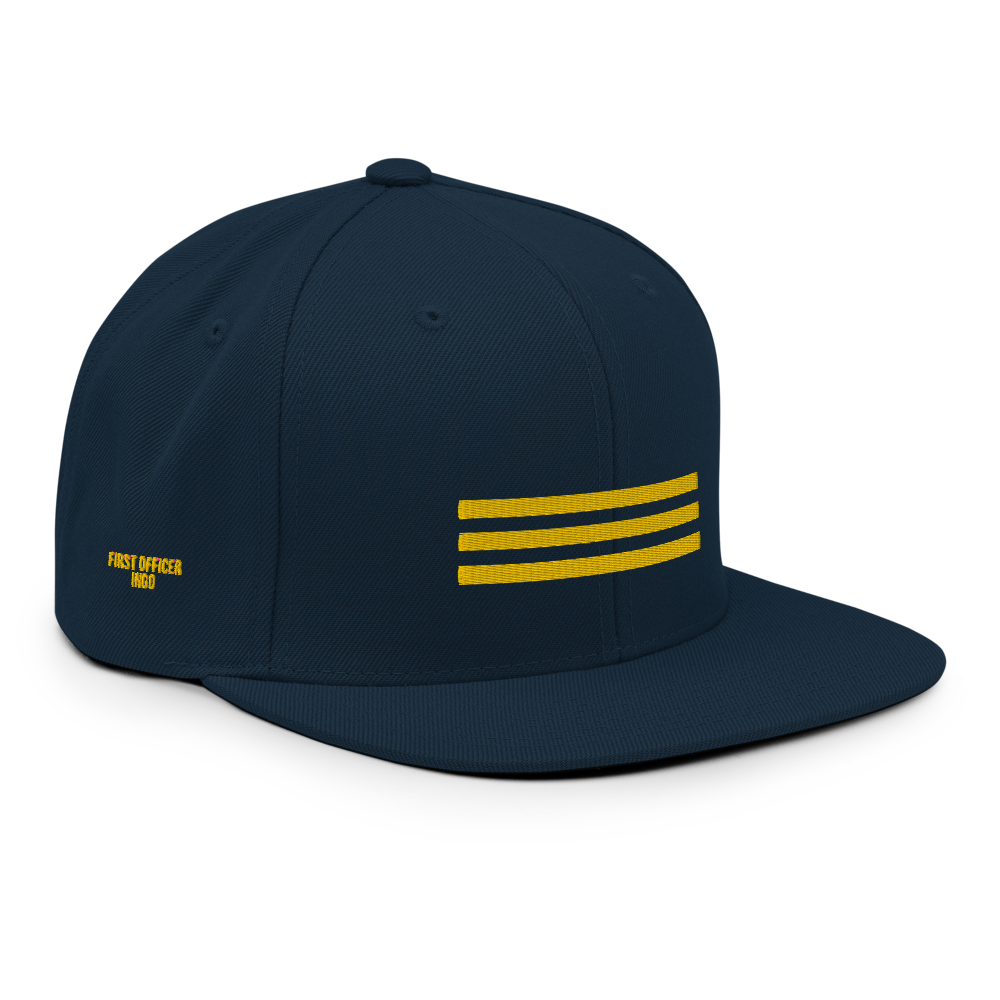 Bestickte Snapback navy Kappe CoPilot - First Officer Cap