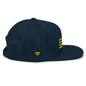 Embroidered snapback navy cap flight captain - captains cap