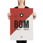 Load image into Gallery viewer, Canvas Print - BOM - Mumbai Airport Code

