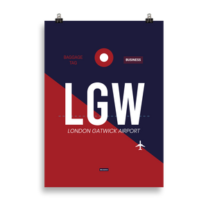 LGW -  London - Gatwick Premium Poster