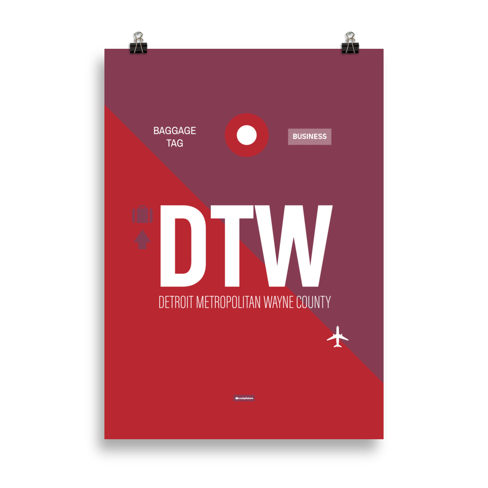 DTW - Detroit Premium Poster