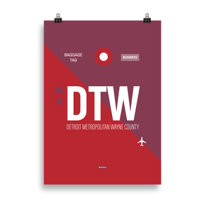 DTW - Detroit Premium Poster