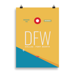 Load image into Gallery viewer, DFW - Dallas - Fort Worth Premium Poster
