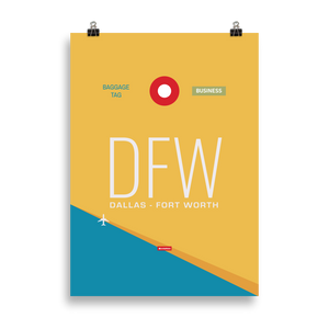 DFW - Dallas - Fort Worth Premium Poster