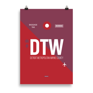 DTW - Detroit Premium Poster