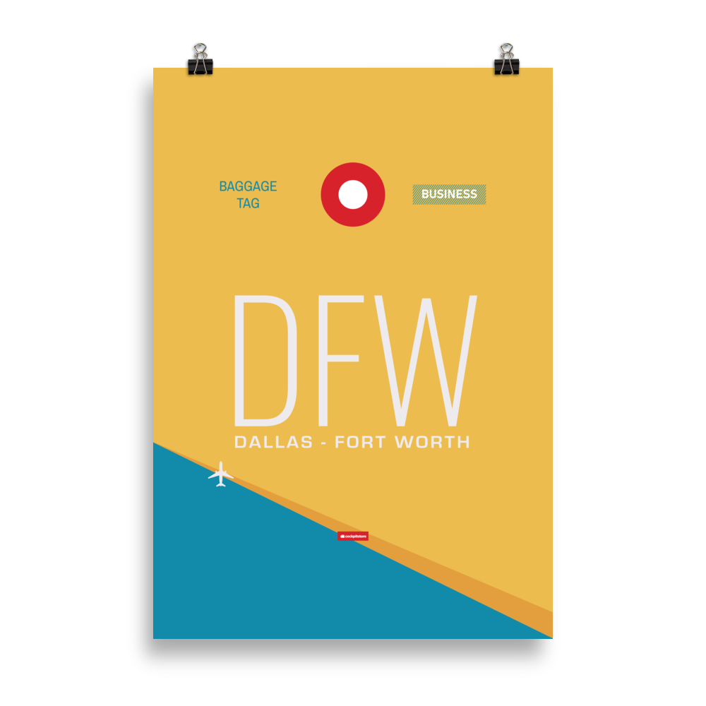 DFW - Dallas - Fort Worth Premium Poster