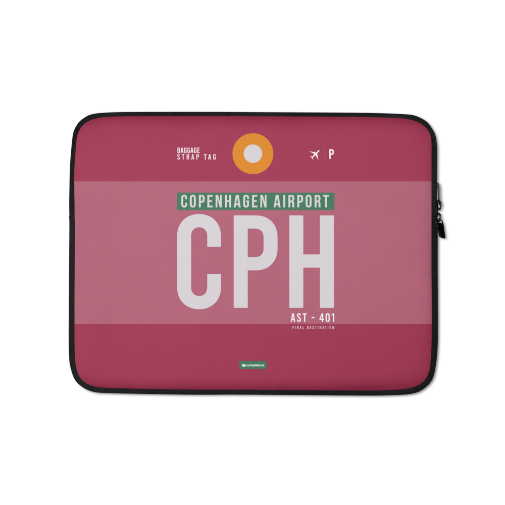 CPH - Copenhagen laptop sleeve bag 13in and 15in with airport code