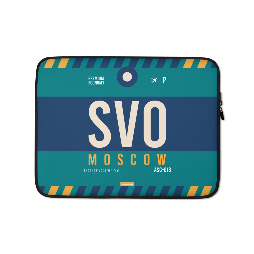SVO - Moscow Laptop Sleeve Tasche 13in und 15in mit Flughafencode