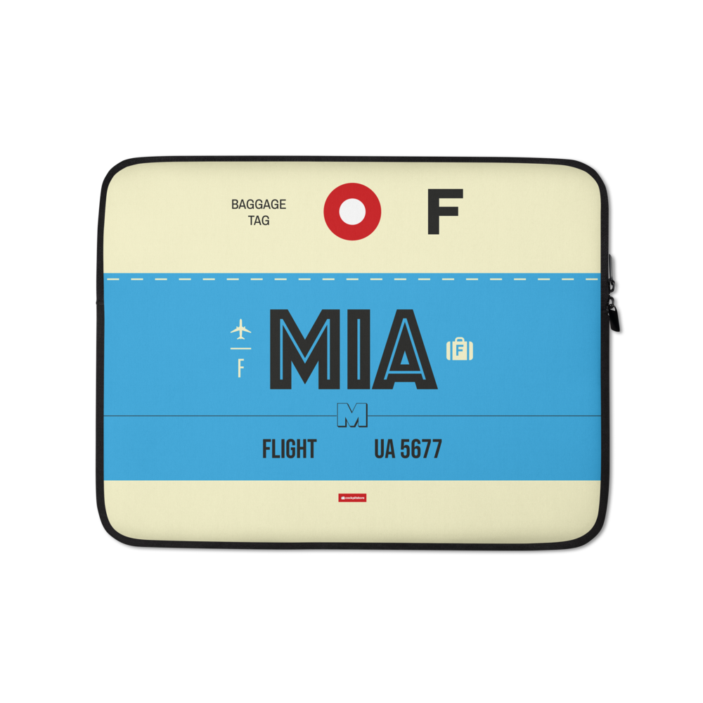 MIA - Miami Laptop Sleeve Bag 13in and 15in with airport code