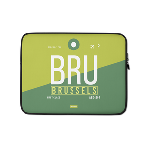 BRU - Brussels Laptop Sleeve Tasche 13in und 15in mit Flughafencode