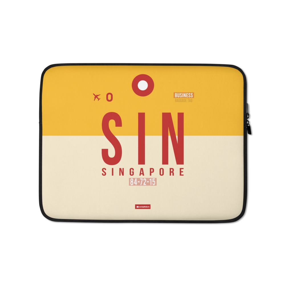 SIN - Singapore Laptop Sleeve Bag 13in and 15in with airport code