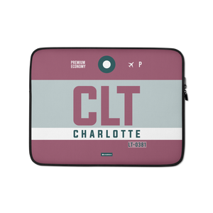 CLT - Charlotte Laptop Sleeve Tasche 13in und 15in mit Flughafencode