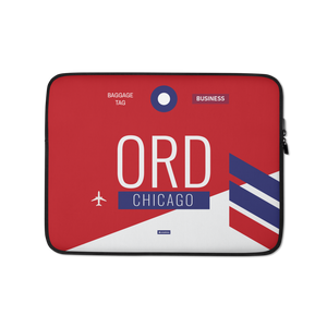 ORD - Chicago Laptop Sleeve Tasche 13in und 15in mit Flughafencode