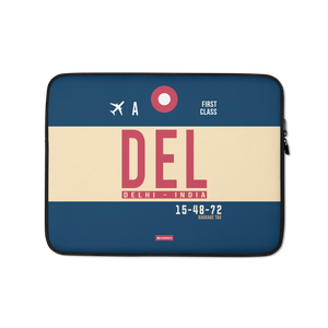 DEL - Delhi Laptop Sleeve Tasche 13in und 15in mit Flughafencode