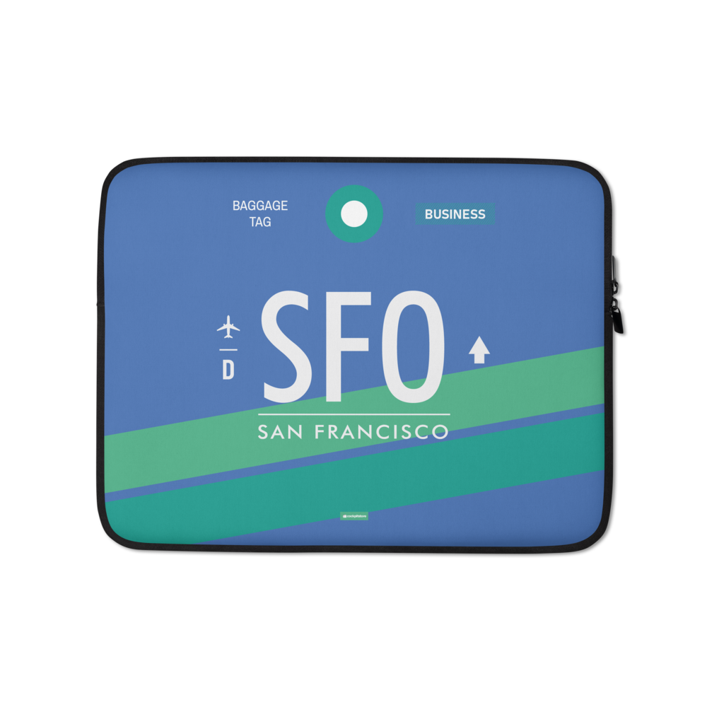 SFO - San Francisco Laptop Sleeve Tasche 13in und 15in mit Flughafencode
