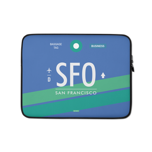 SFO - San Francisco Laptop Sleeve Tasche 13in und 15in mit Flughafencode