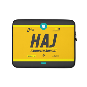 HAJ - Hannover Laptop Sleeve Tasche 13in und 15in mit Flughafencode