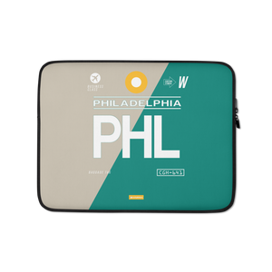 PHL - Philadelphia Laptop Sleeve Bag 13in and 15in with airport code